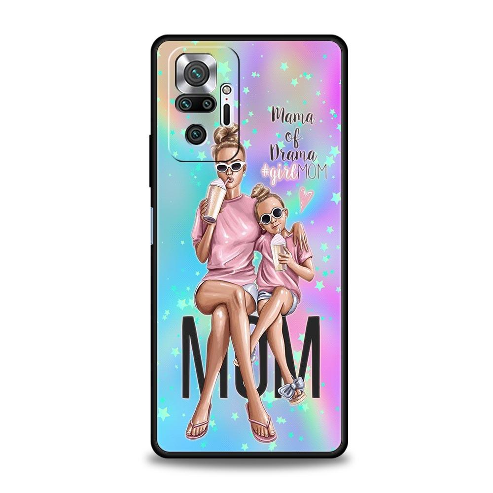 Super Mom Baby Phone Case For Xiaomi Redmi Note 14 13 5G 10 11 12 Pro Plus 4G 14C 13C 12C 10C Black Cover