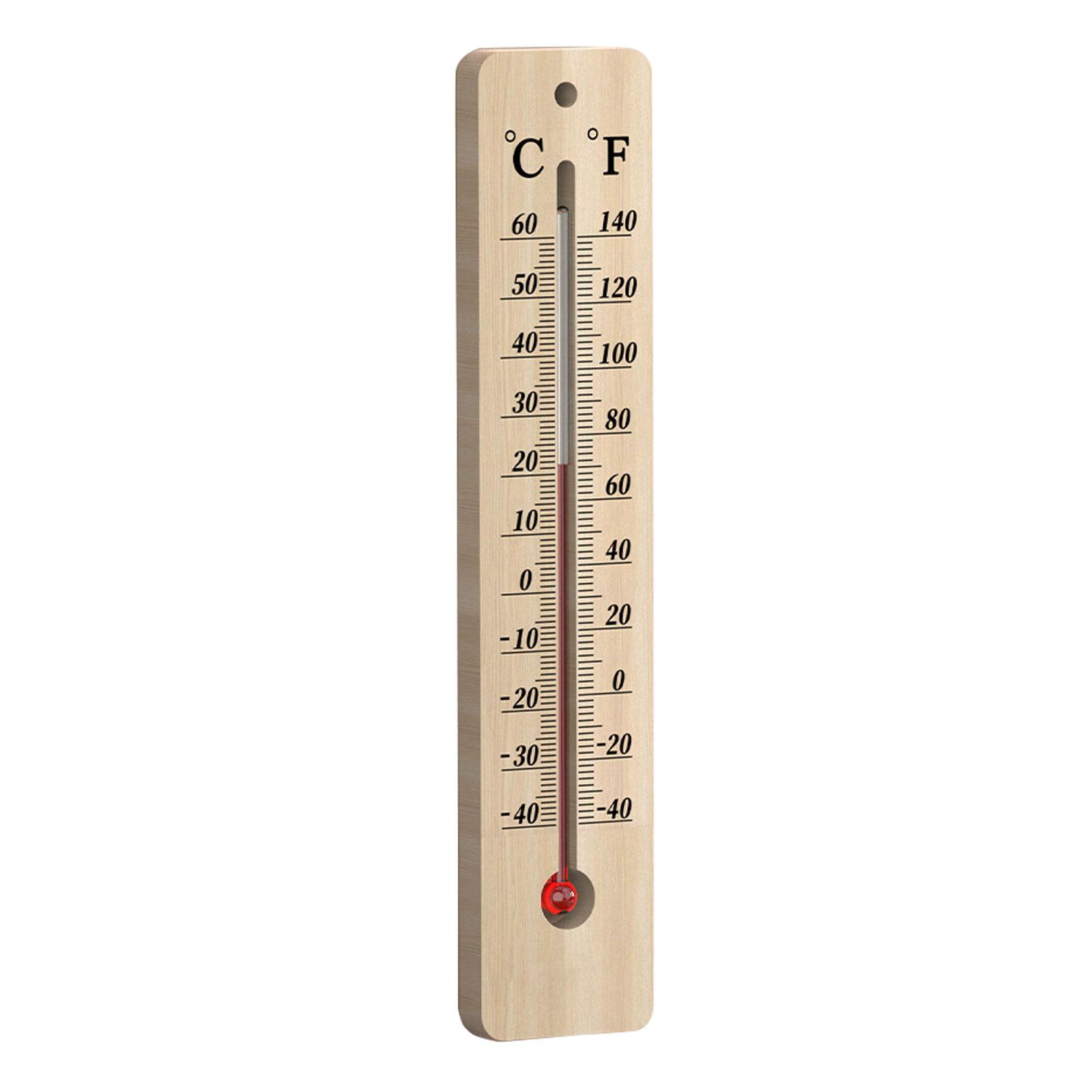 

Natural Wood Thermometers for Accurate Temperature Reading -40℃ to 50℃ Wall Mountable Safe Kerosene Solution and Clear Scale small