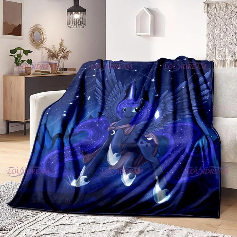 New Arrived Colorful Unicorn Flannel Blanket Gifts for Kids Moon Little Unicorn Print Soft Cozy Lightweight Plush Throw Blanket