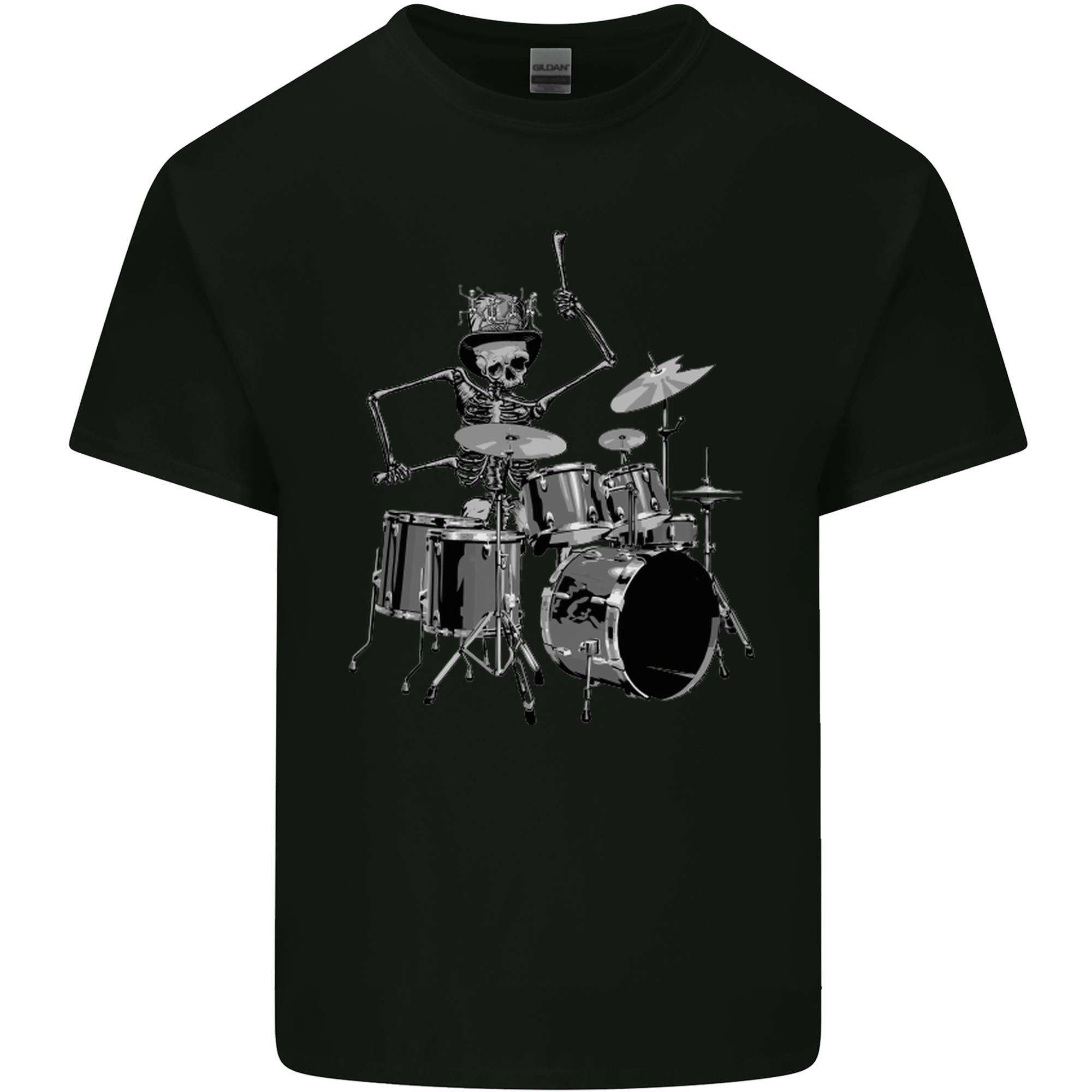 Skeleton Drummer Unisexs Light Cotton TShirt S