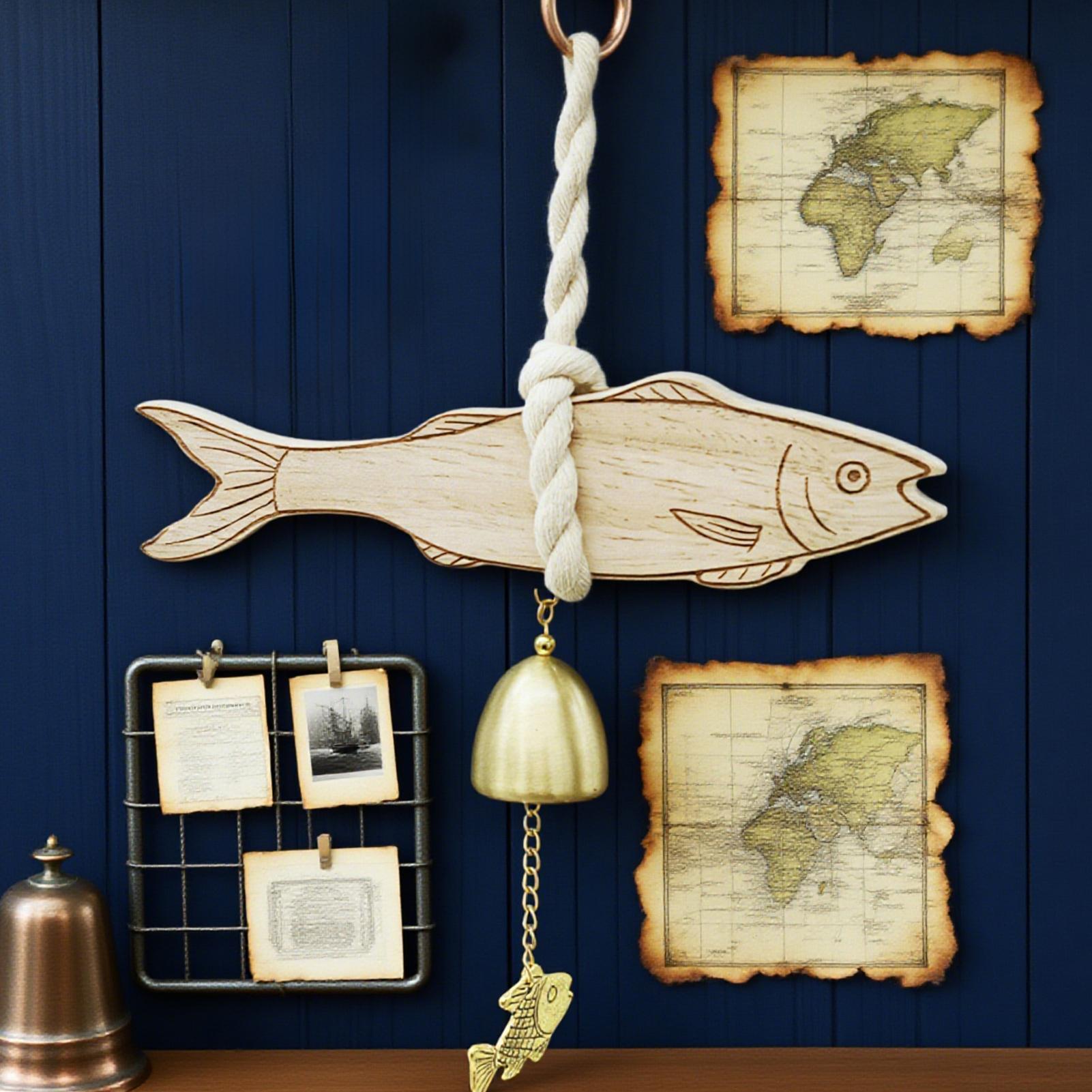 

Fish-shape Wooden Doorbell Door Bells Chimes Decoration Easy Installation Home Decor Doorbell For Dorm Living Rooms CN