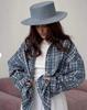Plaid Turn-Down Collar Loose Long-Sleeve Women's Shirt for Spring/Autumn 2025