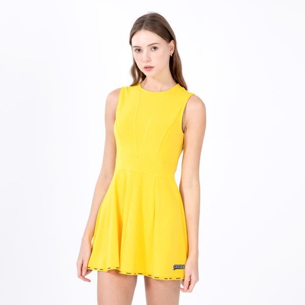 A Wave Women'S Cutout Sleeveless Dress Yellow
