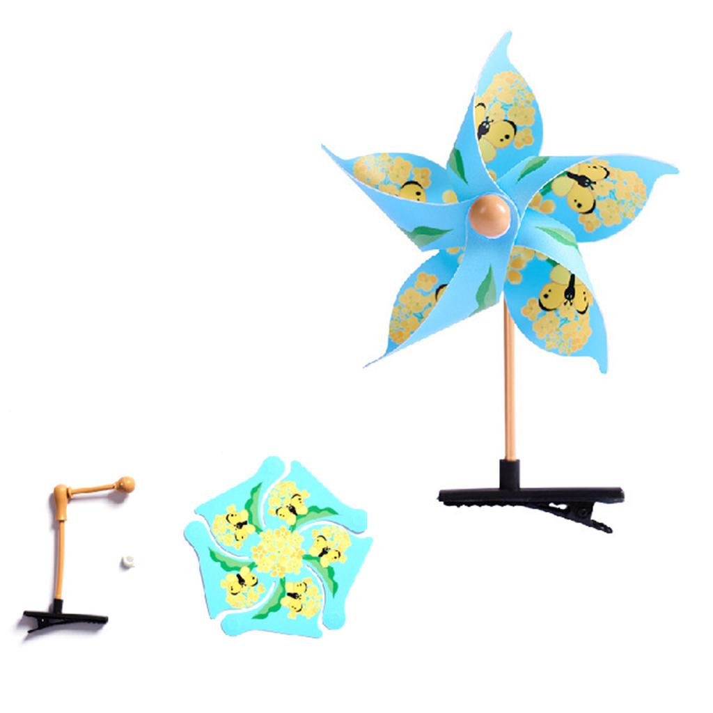 Elegant Blue DIY Windmill Hair Clip Easy Assembly Hair Accessory Hairpin for Daily Wear and Festival Parties