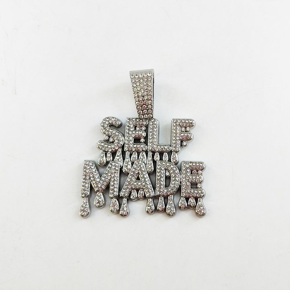 European and American Necklace SELFMADE Double Row Letter Pendant, Personalized and Creative Hip-hop Necklace