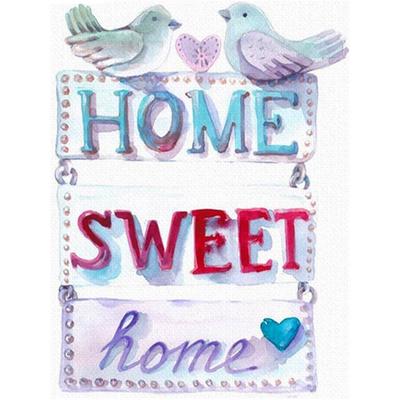 Tam Yuvarlak Elmas Boyama Sweet Home DIY Elmas Nakış Taklidi Resim