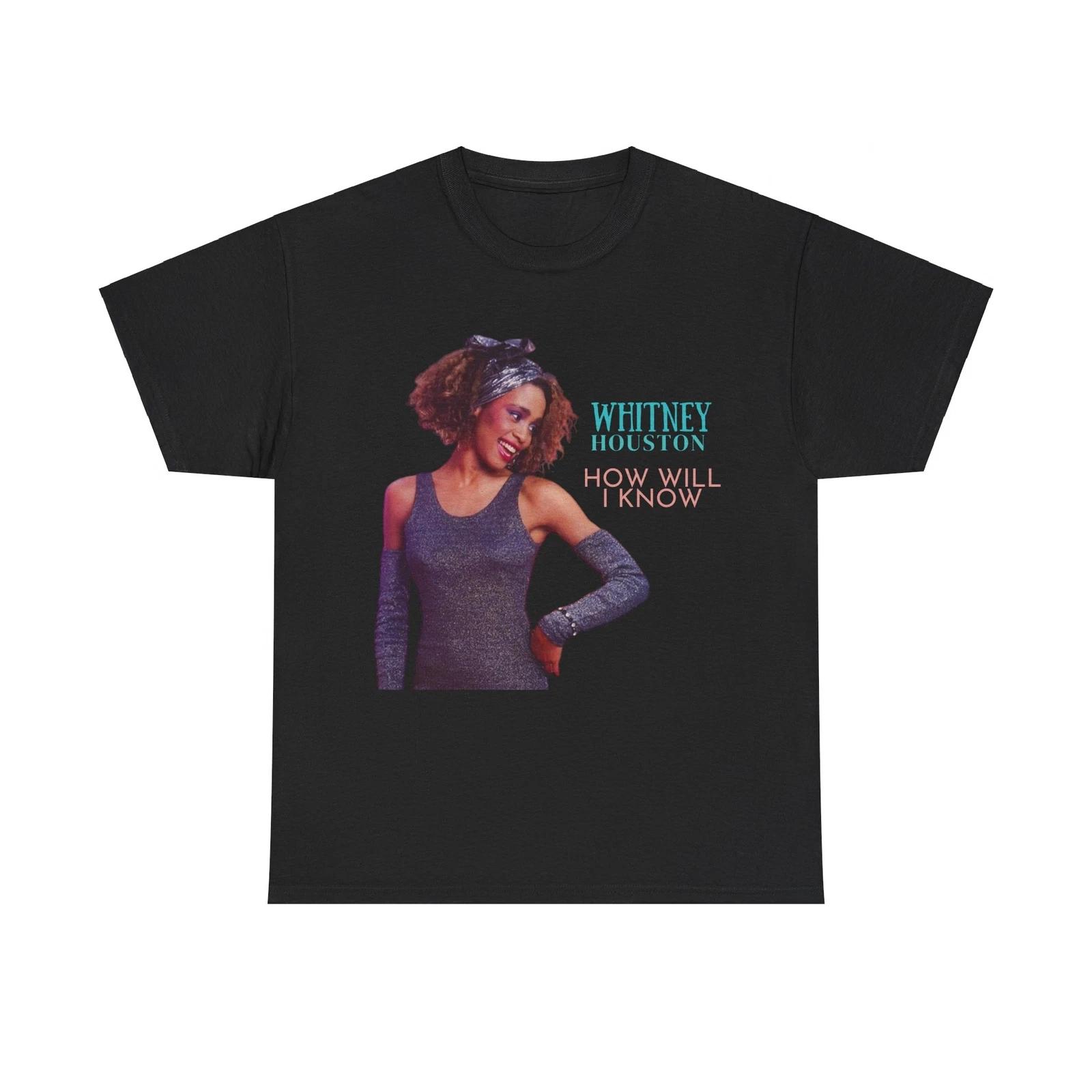Whitney Houston How Will I Know Unisex Heavy Cotton Tee, 80s S