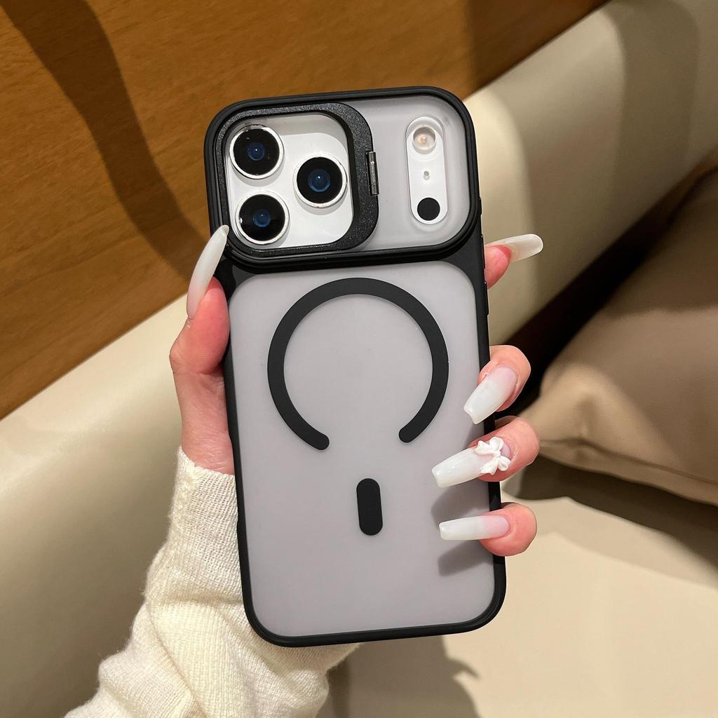 iPhone 17 Air Color-Block Hülle mit Hautgefühl, Metall-Kamerahalterung & Magnetischer Adsorption für Apple 16/15
