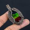 Tri Color Labradorite Pendant, Handmade Gemstone Pendant, 999 Copper Wire Wrapped Pendant Antique Jewelry, For Engagement Gift