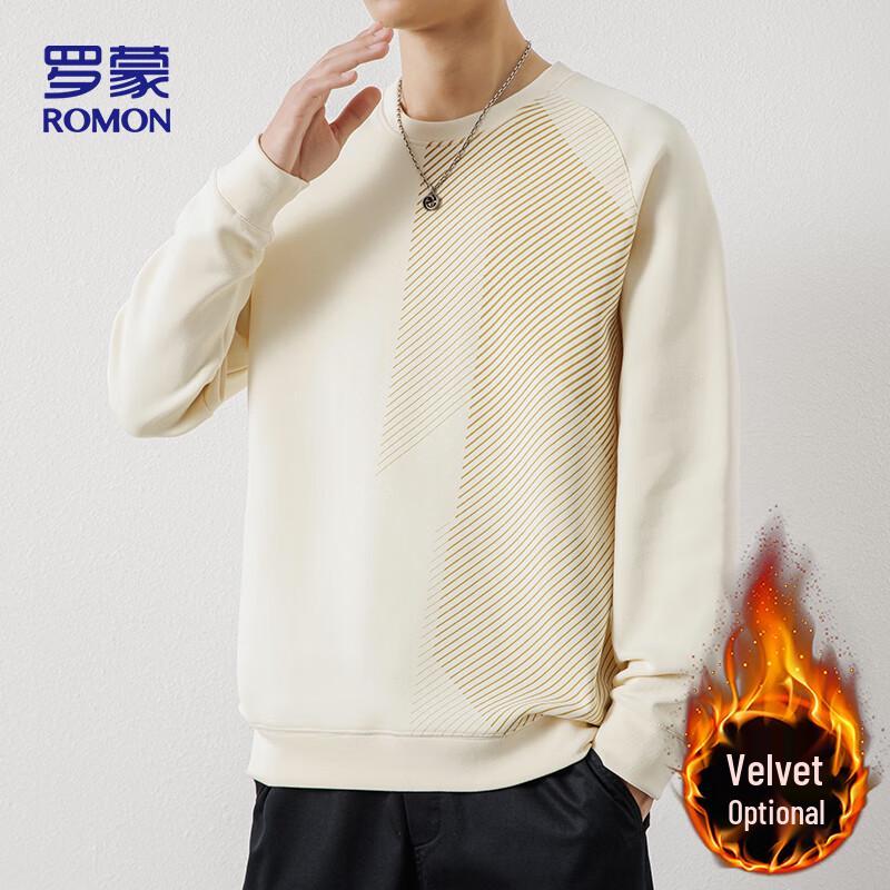 ROMON Men's Casual Crew Neck Long Sleeve Sweatshirt