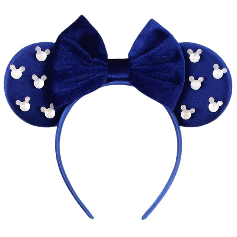 Ny Trendig Musöron Hårband Mickey 3.3" Sammet För Flickor Mjuk Rosett Hårband Halloween Festival Fest Resa DIY Håraccessoarer
