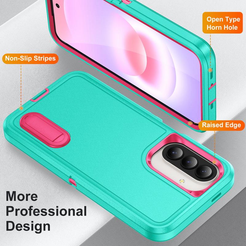 S26 Ultra Case Shockproof Bumper Hybrid 3in1 Candy Color Phone Stand Cover Samsung S25 Ultra S24 Plus S23 FE A15 A16 A36 A56 A17 A27 A37 A57 5G