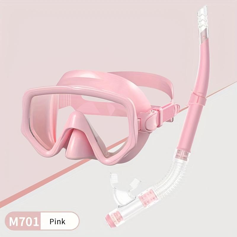 Snorkel Mask and Snorkel Set for Adults and Teens Anti Fog Anti Leak Wide View Diving Mask with Snorkel for Snorkeling Swimming розовый