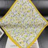 Frühling/Sommer Zitronenprint Literarischer 70er Quadratischer Schal - Elegantes, Altersmilderndes Damen-Hals- und Schal-Accessoire