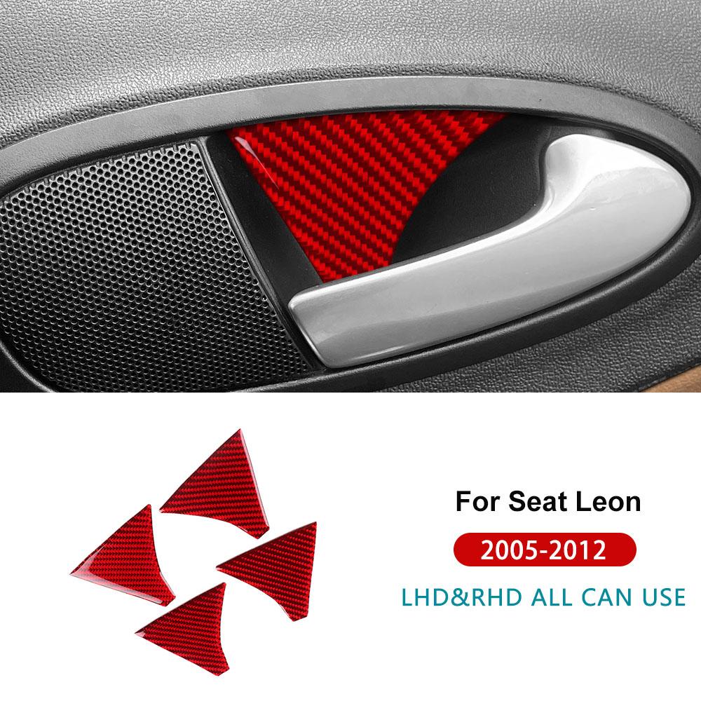 Real Soft Carbon Fiber Sticker For Seat Leon 2005 2006 2007 2008 2009 2010 2011 2012 LHD RHD Car CD Panel Inteior Accessories