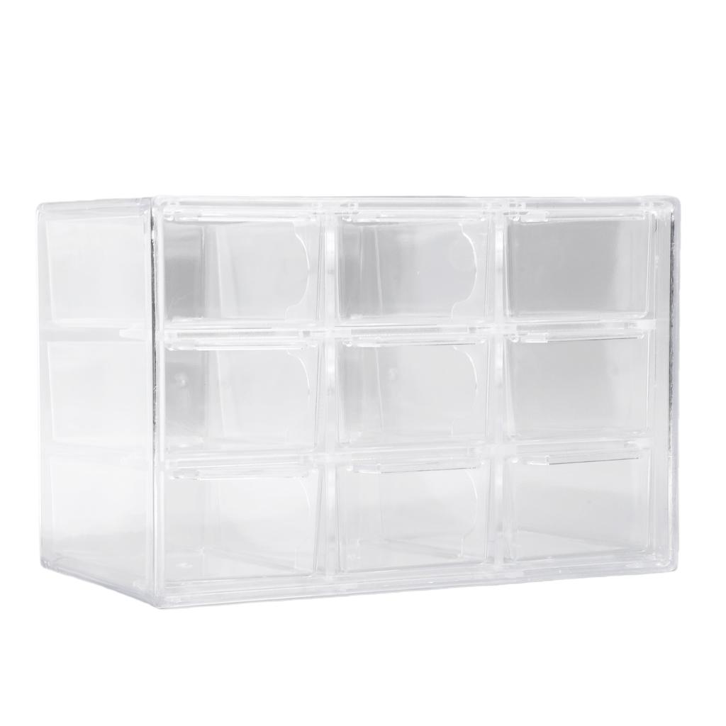 9 Grids Daily Contact Lens Organizer Disposable Contact Lens Dispenser Earrings Hairpins Storage Box Transparent