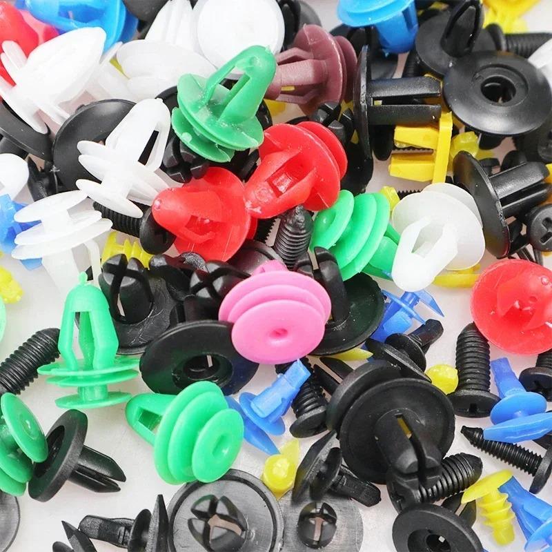 50/100/200pcs Auto Fastener Clips Vehicle Retainer Rivet Door Panel Fender Liner Bumper Fender Trim Plastic Mixed Car Clips