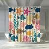 1pc Coral Fish School Shower Curtain, Ocean Theme, Summer Shower Curtain, with 12 Hooks, 180*180cm Bathroom Curtain, Home Deco