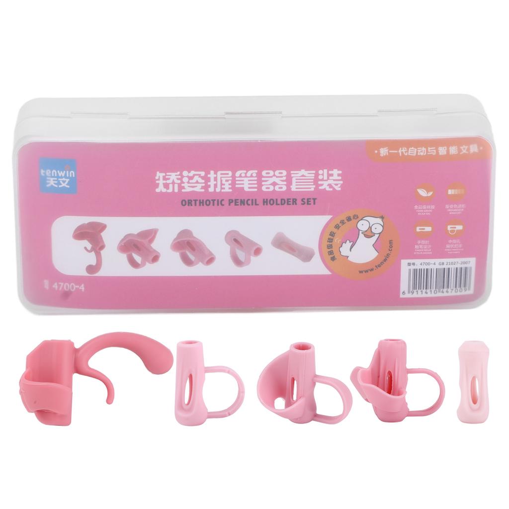 5pcs Pencil Grips Silicone Handwriting Training Pencil Pencil Posture Correction Holder with Storage Box for Kids