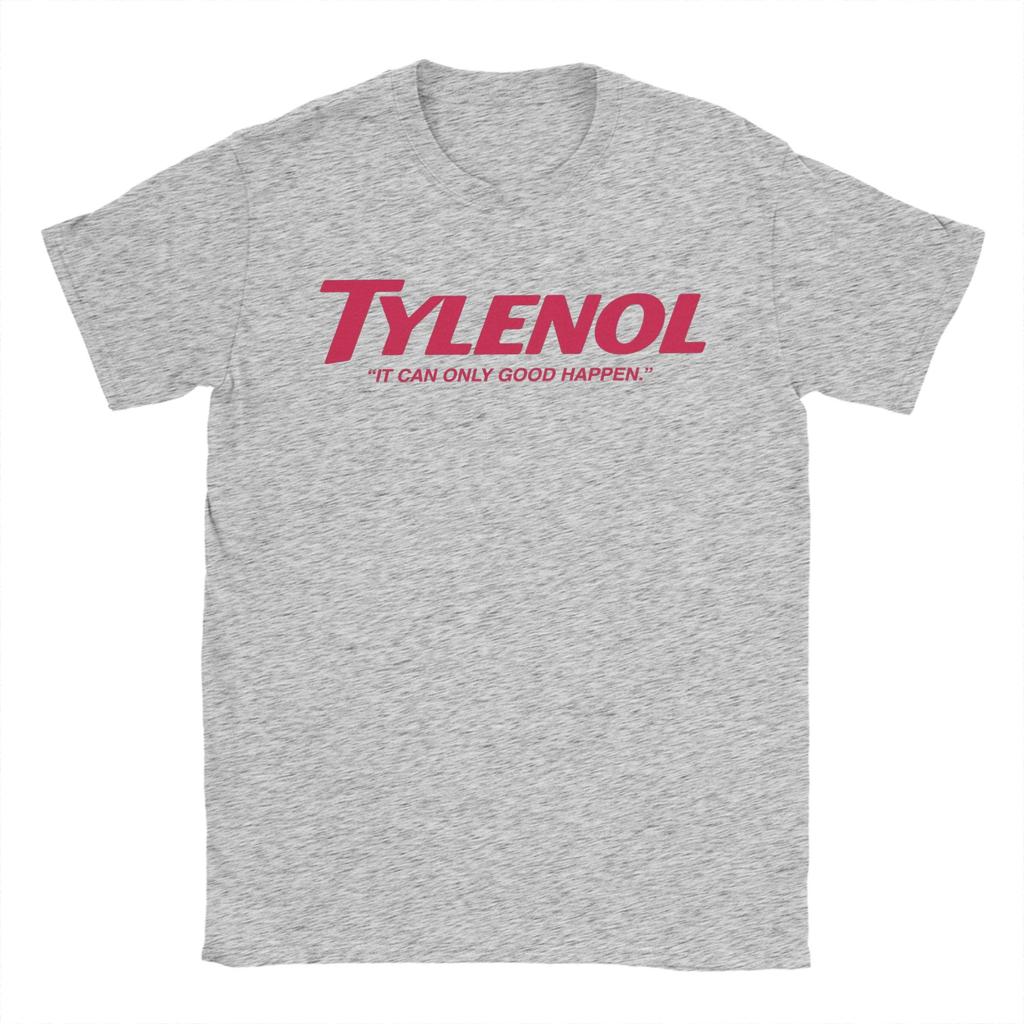 Herren Tylenols T-Shirt 100% Baumwolle Oberteile Vintage Kurzarm Rundhals T-Shirts Große Größen T-Shirts
