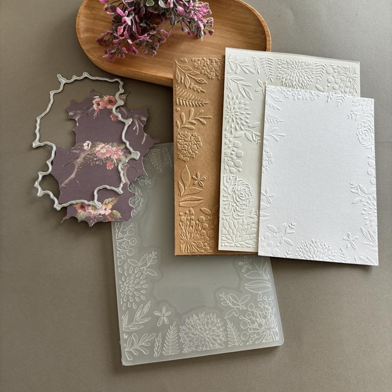 Embossing Template: 2D Thin Plastic Texture Plate for DIY Card & Diary Crafting