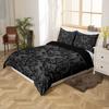 Adults Black Vintage Damask Floral Bedding Set King Size Gothic Bohemia Boho Flower Duvet Cover Gothic Skull Bedspread Cover