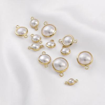 4/6/10 mm Messing-Verbindungsstück mit Perlen für Ohrringe, Armbänder, Halsketten, DIY-Schmuckherstellung
