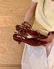 Summer Thin Strap Flat Bottom Simple Word Strap Sandals Female Ins Tide Fairy Open Toe Pointed Sandals
