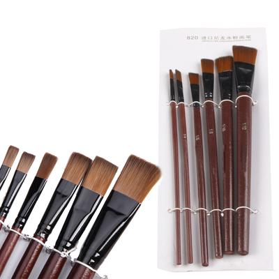 6 Stück Nylon Acryl Ölfarbe Gouache Pinsel Für Künstlerbedarf Aquarell Set