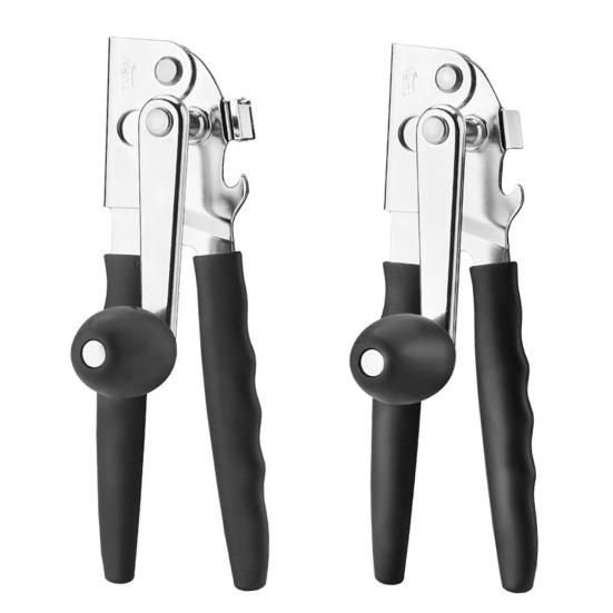 Kommersiell Burköppnare Rostfritt Stål Handhållen Burköppnare Enkel Öppning Flasköppnare Rostskyddad Tvättbar Manuell Burköppnare för Burk och Flaskor