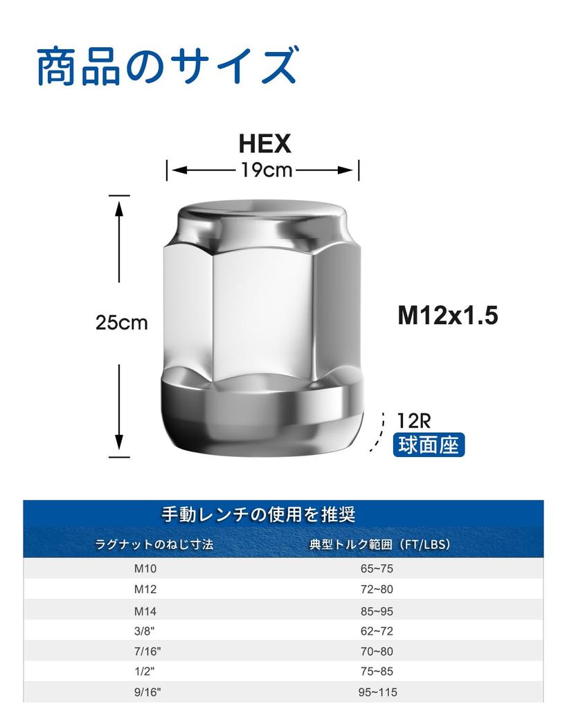 GAsupply Genuine Honda M12 X P1.5 Wheel Nuts Spherical Seat 19HEX 25mm Length Steel