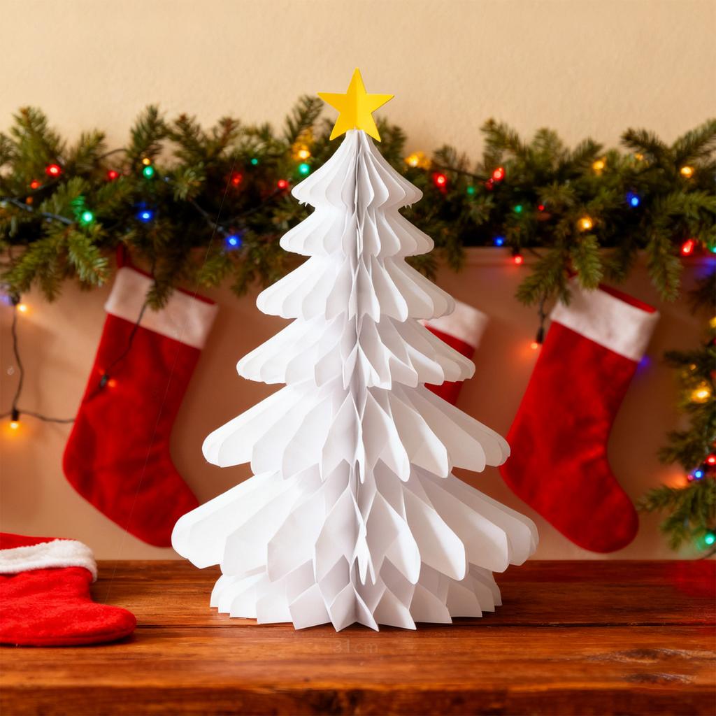 Honeycomb Christmas Ornaments, Christmas Tree , Santa Hats, Paper Hanging Garlands