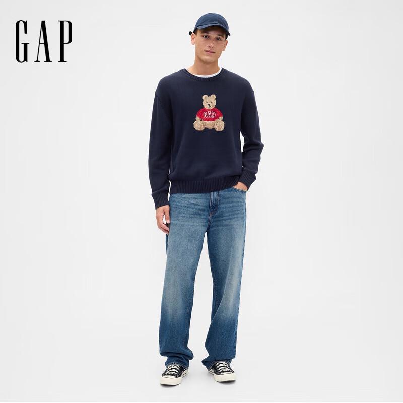 Gap Herren Pullover 2025 Winter Logo Bär Stickerei Locker Gestrickt