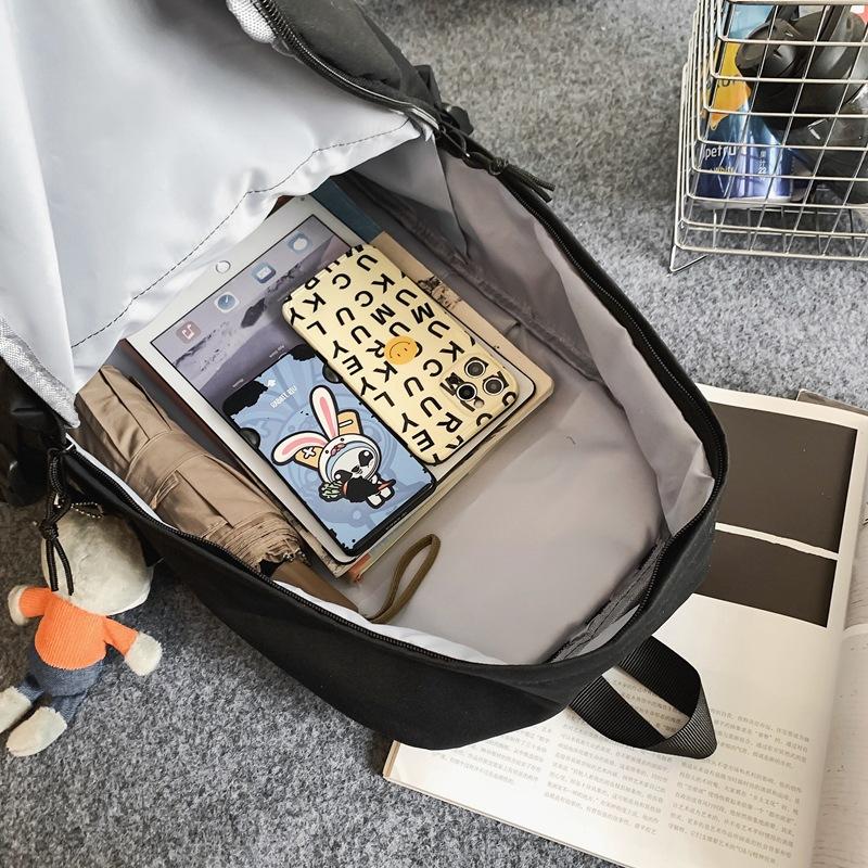 Schoolbag Wholesale Men's Japanese Simple Solid Color Backpack Women's New Fashion Versatile Large Capacity Junior High School Student School Bag