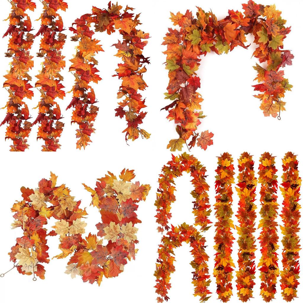 Autumn Artificial Maple Leaf Garland For Wedding Decor And Outdoor Events