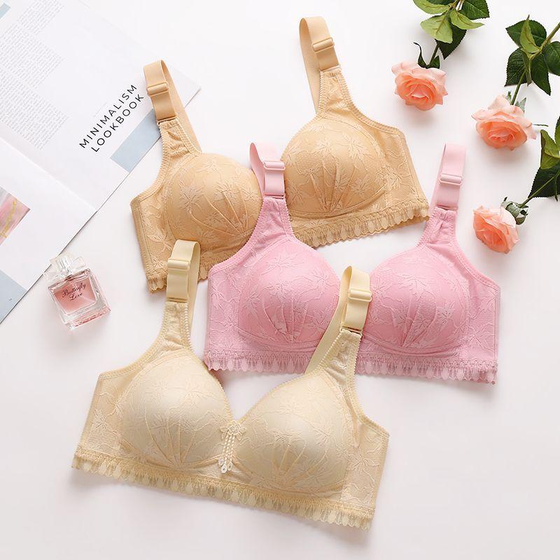 Dünne Damenunterwäsche Ohne Stahlring Ohne Magnetisch Anti-Hängend Große Größe Sammelnd Dünner Wen BH