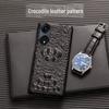 OPPO A58 A58x Cowhide Crocodile Skull Half Package A83 A72 Leather Case