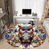 1pc Stained Glass Owl Office Round Area Rug, Indoor Mat Suitable ForOffice, Under Office Chairs Bedroom Living Room Home Decor, Room Deco D149
