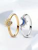925 Sterling Silver Classic Sun  Moon Zircon Ring Set For Women Engagement Wedding Party Fashion High Quality Fine Jewelry
