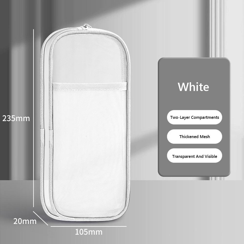 Double-layer Pen Bag Mesh Pen Pouch New Stationery Bag  Gift