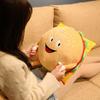 30Cm Happy Cheeseburger Hamburger Plush Pillow Stuffed Human Figured Food Sofa Chair Round Cushion Back Support Plushie Gift