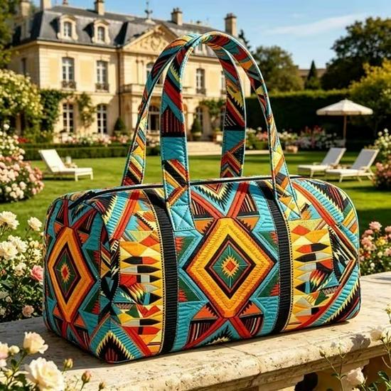 3D-Printed Quilted Cotton Women's Travel Yoga Handbag