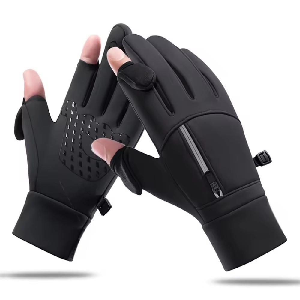 

1 Pair Winter Warm Touch Screen Gloves Outdoor Windproof Waterproof Cold-proof Gloves Men Driving Cycling Fishing Ski Gloves L чёрный