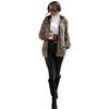 2025 Autumn Winter Women's Leopard Print Hooded Long Sleeve Loose Casual Coat Flannel Fleece Outerwear for Europe US