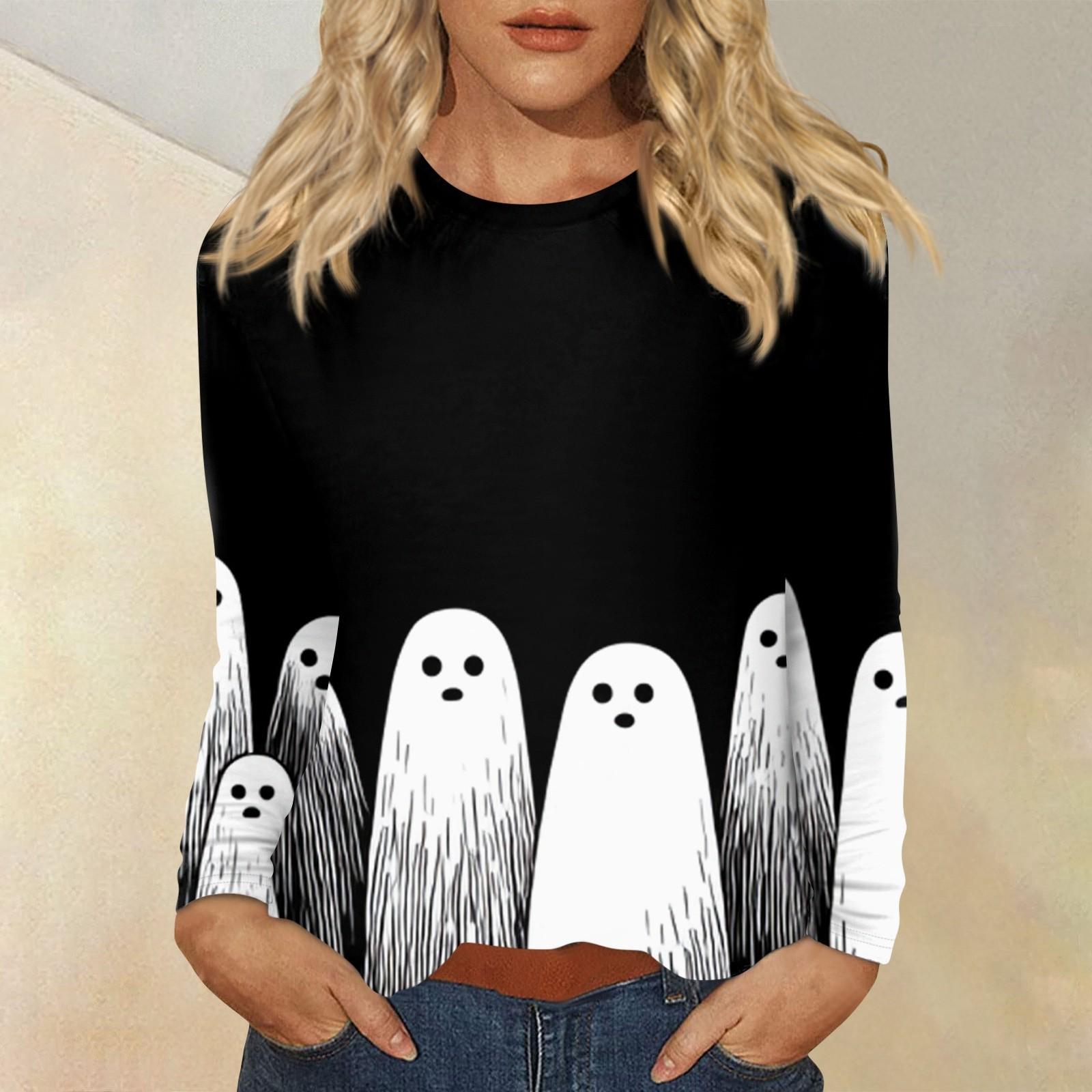 

Женский повседневный топ с длинным рукавом и принтом, с круглым вырезом L