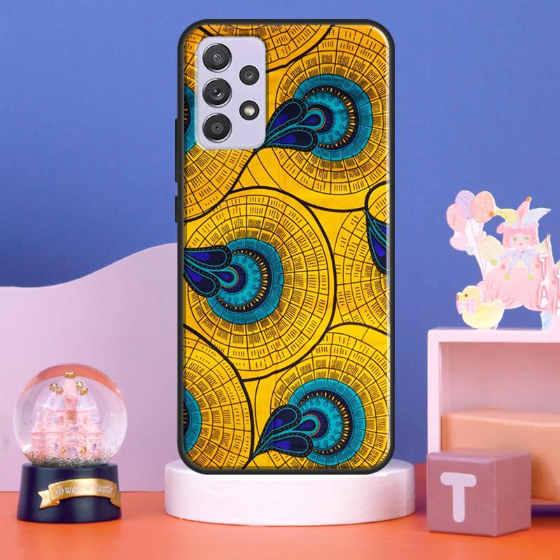 African Wax Fabric Case For Samsung Galaxy A15 A35 A55 A56 A06 A16 A26 A36 A32 A52 A13 A33 A53 A14 A34 A54 A17