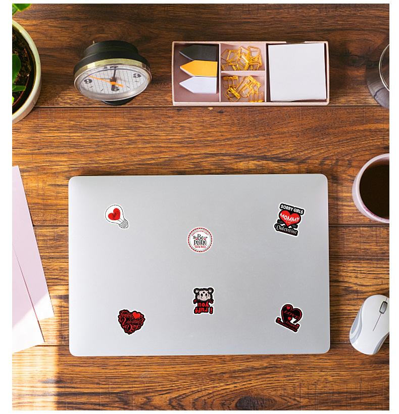 50/100PCS Valentine's Day Graffiti Stickers Laptop Stationery Love Decoration Stickers Waterprrof Stickers