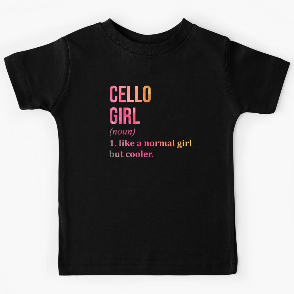 Cello Girl Definition Cello in Watercolor Kids T-Shirt 150