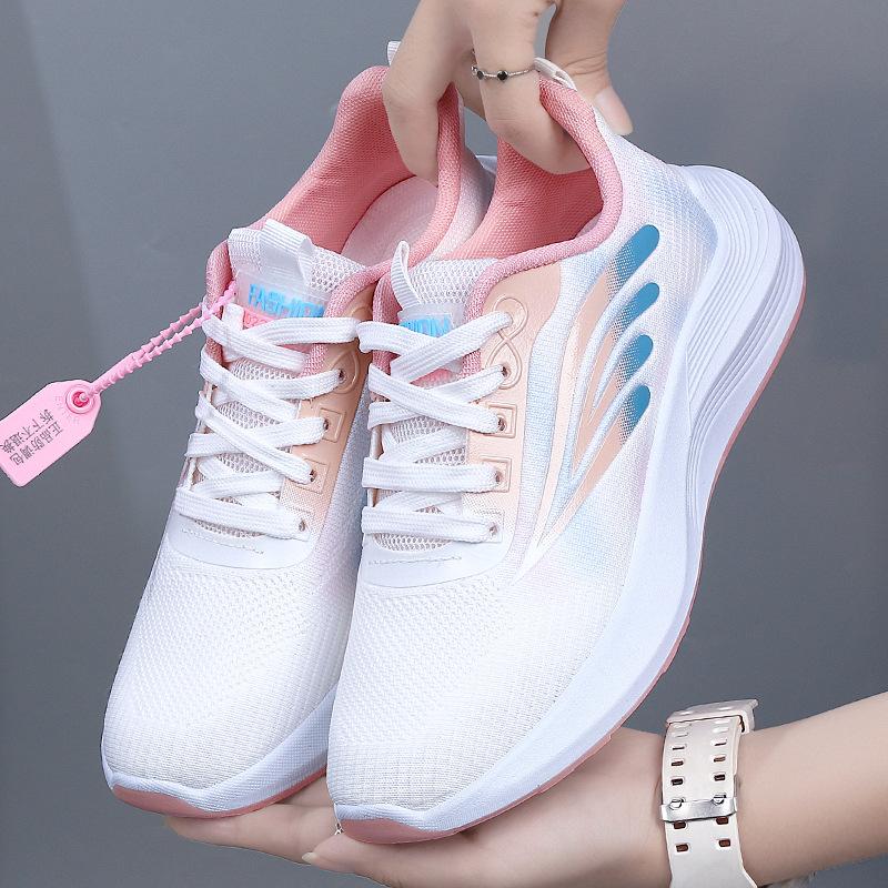 Spring and summer new breathable sports shoes platform-soled trendy women's shoes mesh women's casual single shoes women