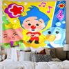 Happy Plim Friends Printed Tapestry, Wall Hanging,Livingroom, dormitory, Large Wall Decor, Fabric Decor Fan Birthday Gifts